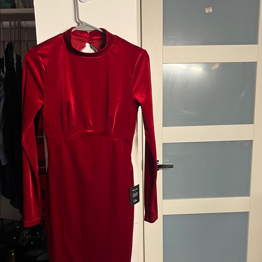 Lulu's Radiant Red Long Sleeve Dress